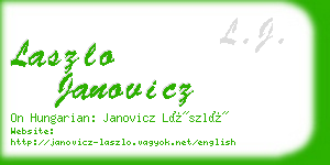 laszlo janovicz business card